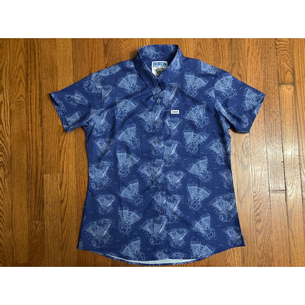 DIXXON Navy Blue Short Sleeve Button Down Shirt